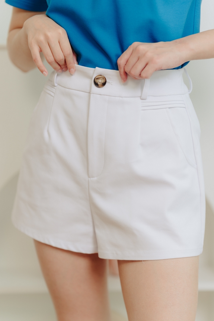  White High Waisted Shorts