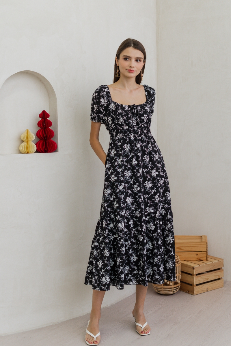 Smocked Floral Maxi Dress