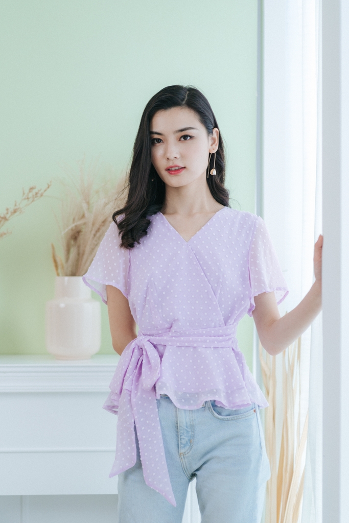 lilac peplum top