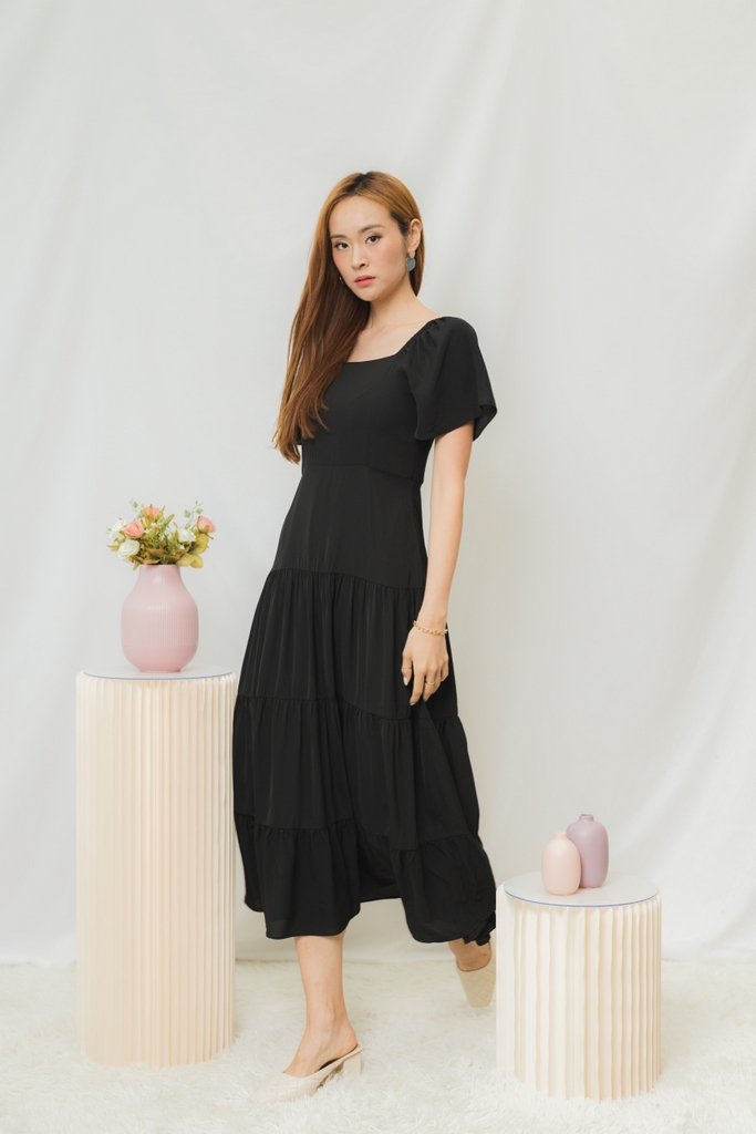 textured maxi dress monki