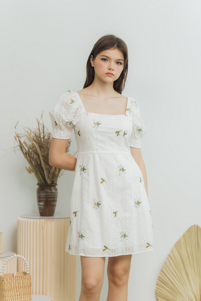 eyelet floral dress